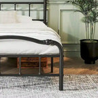 Sturdy 18-Inch High Steel Tube Iron Bed with Double Wave Headboard and Footboard - image 18