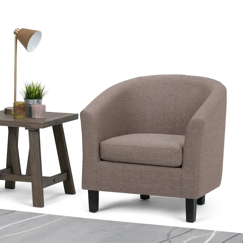 Modern Tub Accent Chair with Upholstered Seat and Wooden Legs - image 20