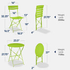 Best Choice Products 3-Piece Small Bistro Set, Folding Patio Furniture Set of 2 Chairs and Table - Black - image 38