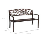 Best Choice Products Outdoor Steel Bench Garden Patio Porch Furniture W/ Floral Design Backrest - Black - image 94