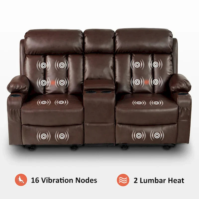 MCombo Faux Leather Electric Reclining Sofa with Heat and Massage - Models 6095/6075/6077 - image 34