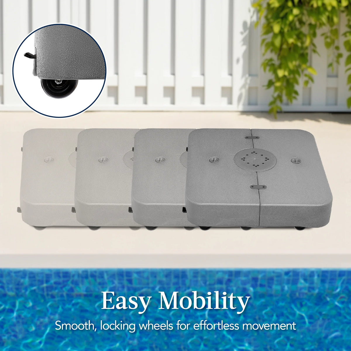 Best Choice Products Heavy-Duty Outdoor Cantilever Base Stand w/ Wheels, Locks, Fillable 330lb Capacity - Black - image 15