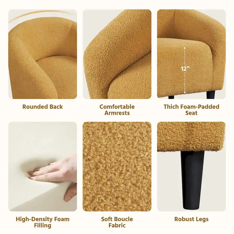 Yaheetech Club Chair Accent Barrel Chair Upholstered Arm Chair - image 35