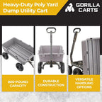 Heavy Duty Poly Utility Dump Wagon Garden Cart w/Pneumatic Tires, 6 Cu Ft - 1200 lb Capacity Outdoor Wheelbarrow for Yard, Landscaping & Gardening, Lawn Tractor or ATV Towable-Gorilla Carts - image 35