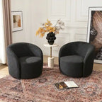 Set of 2 KINWELL 34-Inch Wide Upholstered Swivel Barrel Chairs - image 21