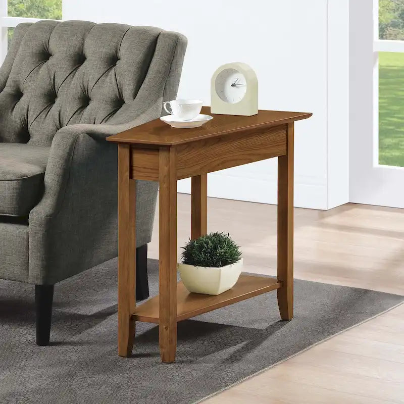 American Heritage Wedge End Table with Shelf by Convenience Concepts - image 14
