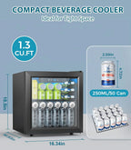 Mini Fridge 130 Can Beverage Refrigerator Cooler, 3.2 Cu.Ft Drink Fridge for Soda Wine Beer, Adjustable Temperature Control for Home Office, Black - image 36