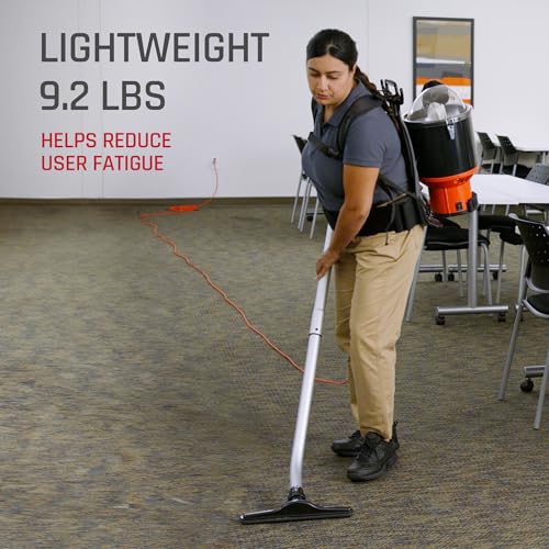 Commercial Shoulder Vac Pro Backpack Bagged Vacuum Cleaner, with HEPA Media Filter, Lightweight with Extra Long Cord, Chiropractic Design, for Carpet and Hard Floors, C2401, Black - image 4