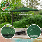 JUSTLET 10ft Heavy Duty Patio Hanging Offset Cantilever Patio Umbrella W/ 4-Piece Base Included Included, Beige - image 68
