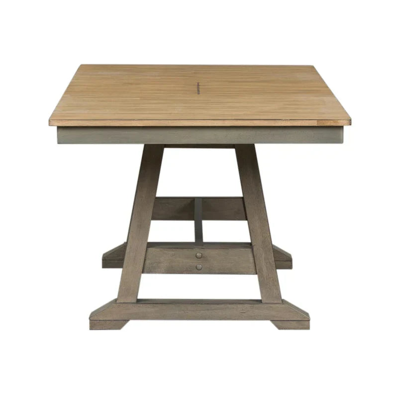 Lindsey Farm 7-Piece Trestle Table Set in Gray and Sandstone - image 5