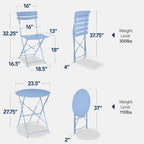 Best Choice Products 3-Piece Small Bistro Set, Folding Patio Furniture Set of 2 Chairs and Table - Black - image 46