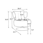Round Barrel Chair with Fabric and Swivel Design - image 24
