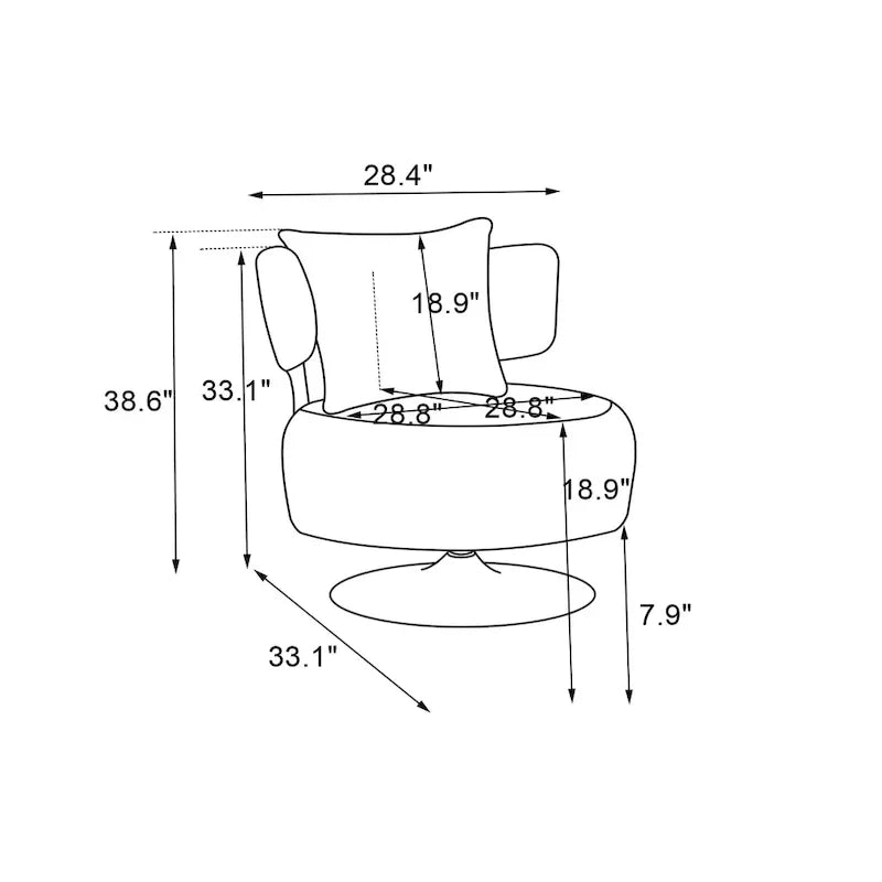 Round Barrel Chair with Fabric and Swivel Design - image 24