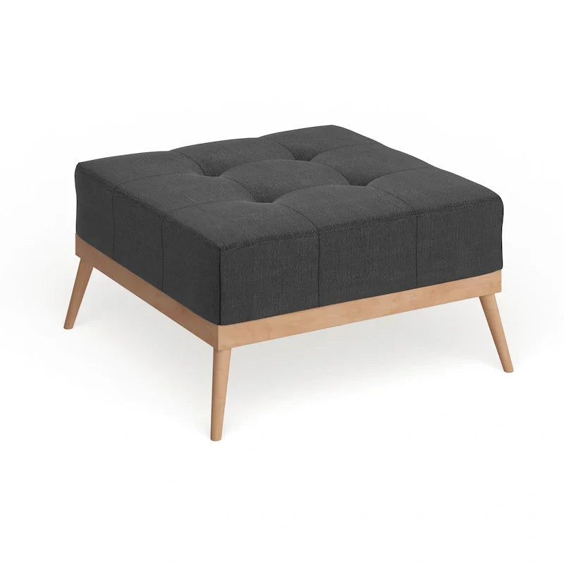 Christopher Knight Home Carson Lund Mid-Century Tufted Fabric Square Ottoman - image 2