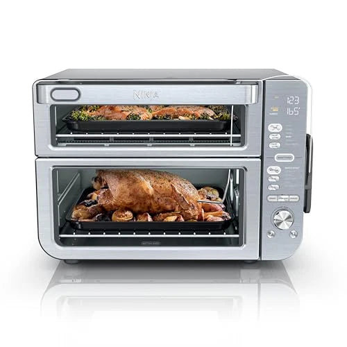 Ninja Countertop Oven Double Stack XL & Air Fryer with Pro Cook System, 12 in 1, Flexdoor, FlavorSeal, SMART FINISH with DualZone Technology, Air Fryer, Bake, Broil, Reheat, Stainless Steel, DCT651 - image 1