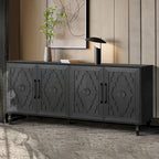 Large Floral Carved Storage Cabinet - Sideboard Buffet - image 2