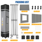 HOTEEL 10x15 Heavy Duty Canopy Tent - Commercial Pop Up with UV50+, Thick Hexagonal Frame, 4 Sidewalls, Anti-Pooling Design & Roller Bag (Black) - image 28