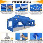 Hoteel 10x15 Heavy Duty Canopy Tent with 4 Sidewalls,Pop up Canopy for Parties Wedding,Commercial Easy up Gazebo with Roller Bag,UV 50+ &,Black - image 54