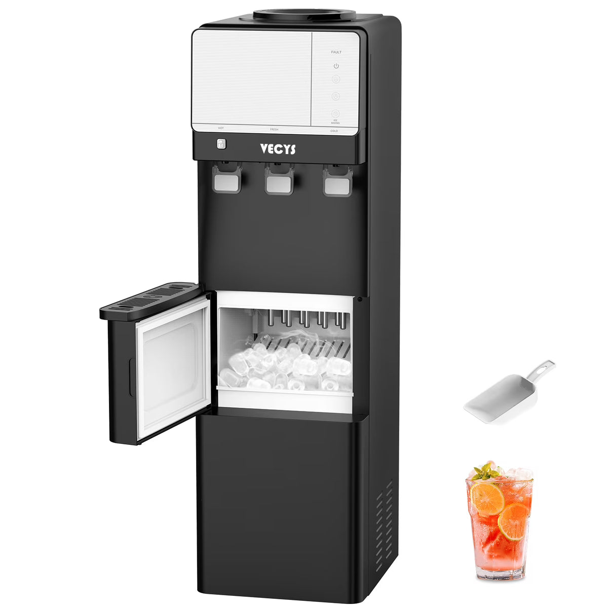 VECYS 3 5 gal Water Dispenser with Ice Maker, 27LBS Daily Ice & Child Lock - image 1