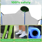 12FT Trampoline with Slide, Swings, SEGMART Recreational Trampoline with Basketball Hoop and Ladder, Heavy Duty Outdoor Backyard Trampoline with Net for Kids and Adults, Green - image 9
