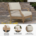 Signature Design by Ashley Clare View Coastal Outdoor Patio Eucalyptus Sofa with Cushions, Beige - image 32