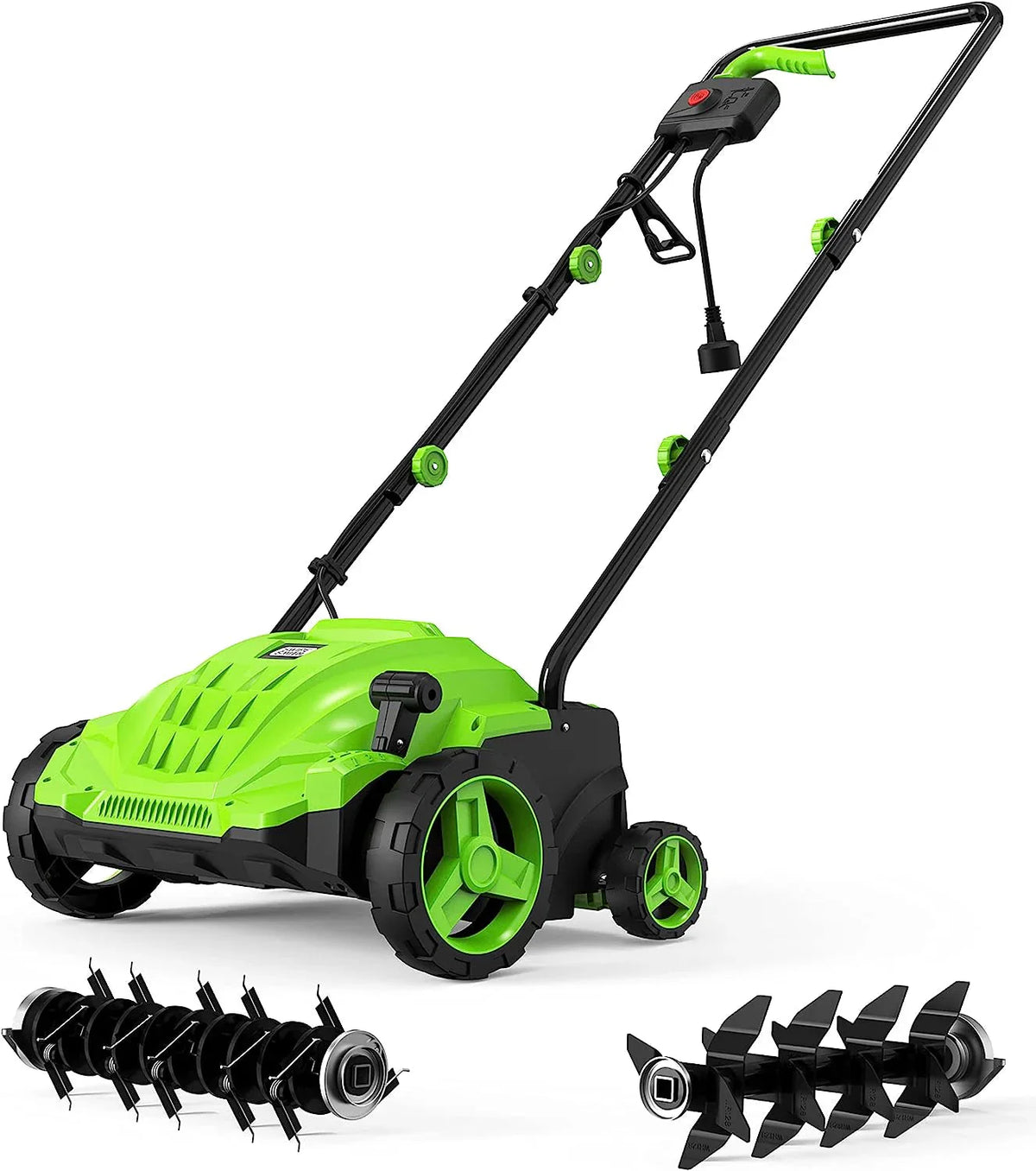 SWIPESMITH 13-Inch 12 Amp Electric Dethatcher Scarifier with Foldable Handle, 2-in-1 Lawn Dethatcher - image 1