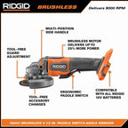 18V Brushless Cordless 4-1/2 in. Paddle Angle Grinder with (2) 4.0 Ah Batteries, Charger, and Bag -AC93044SBN - image 3