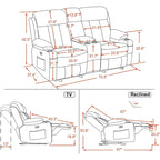 MCombo Faux Leather Electric Reclining Sofa with Heat and Massage - Models 6095/6075/6077 - image 26