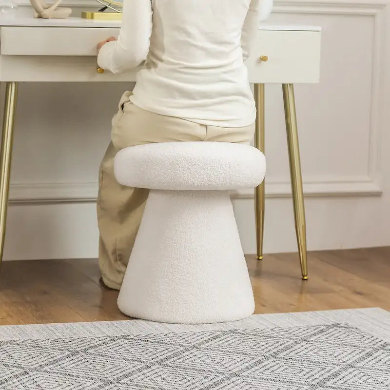 Adeco Large Soft Mushroom Ottoman - Versatile Foot Stool for Living Room and Bedroom - image 31