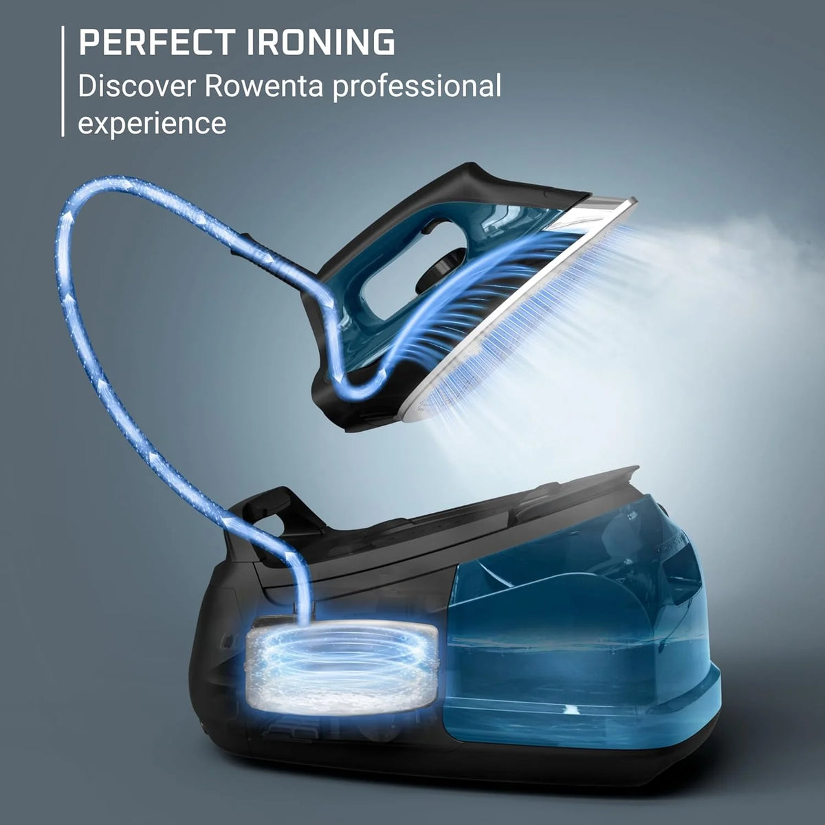 Rowenta DG8624 Steam Station Iron, 1800W, 1.1L Tank, Blue - image 2