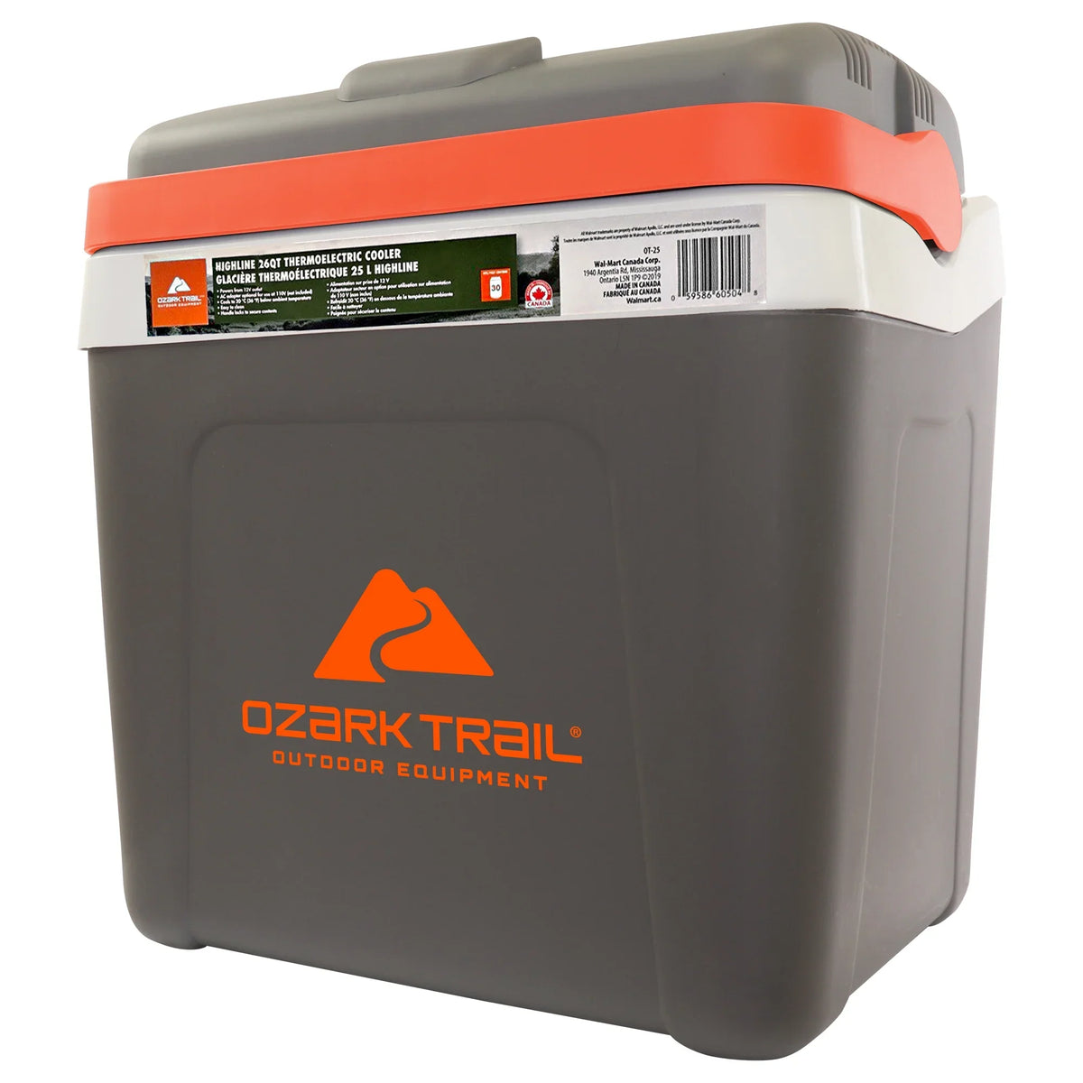 Ozark Trail 26QT electric Cooler 12V Portable Travel Beach Camping Picnic Insulated Cooler 30 Cans Iceless 24L, Grey - image 7