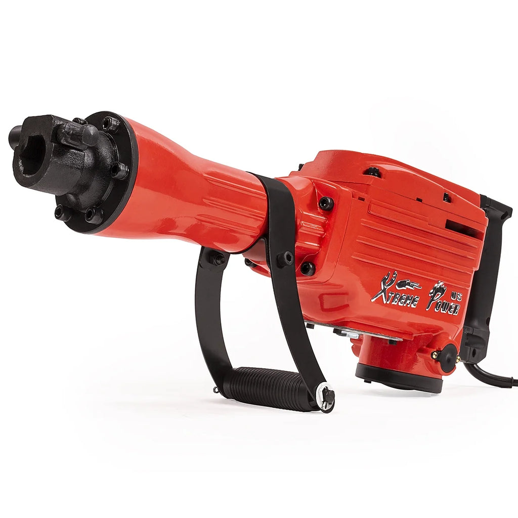 XtremepowerUS Demolition Jack Hammer Heavy Duty, 2200W Electric Jackhammer With Scraping Chisel, 1800BPM Power Drill Concrete Breaker Bar Point & Chisel Bits Chisel Set, Red - image 9
