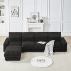 126W Large L-Shaped Corduroy Sofa with USB Charging Port - image 2