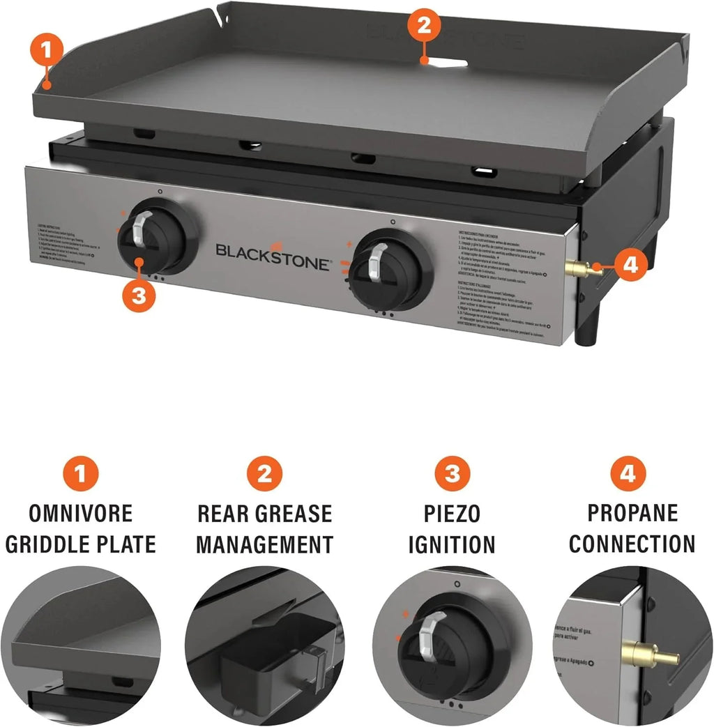 Blackstone 1666 22” Tabletop Griddle with Stainless Steel Faceplate, Powder Coated Steel, Black - image 24