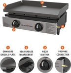 Blackstone 1666 22” Tabletop Griddle with Stainless Steel Faceplate, Powder Coated Steel, Black - image 24