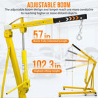 Joankaren 2 Ton Folding Hydraulic Engine Hoist, Heavy - Duty Engine Shop Crane Hoist Lift, Heavy Cherry Picker with 6 - image 5