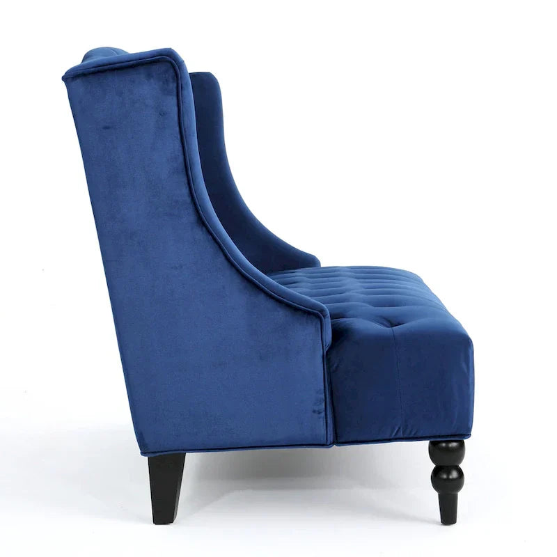 Christopher Knight Home Leora Contemporary Glam Tufted Velvet Wingback Loveseat - image 7