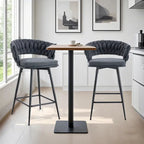 Pair of Swivel Bar Stools with Comfortable Linen Cushions - Counter Height Seating for Kitchen Islands, Dining Areas, or Pubs - image 17