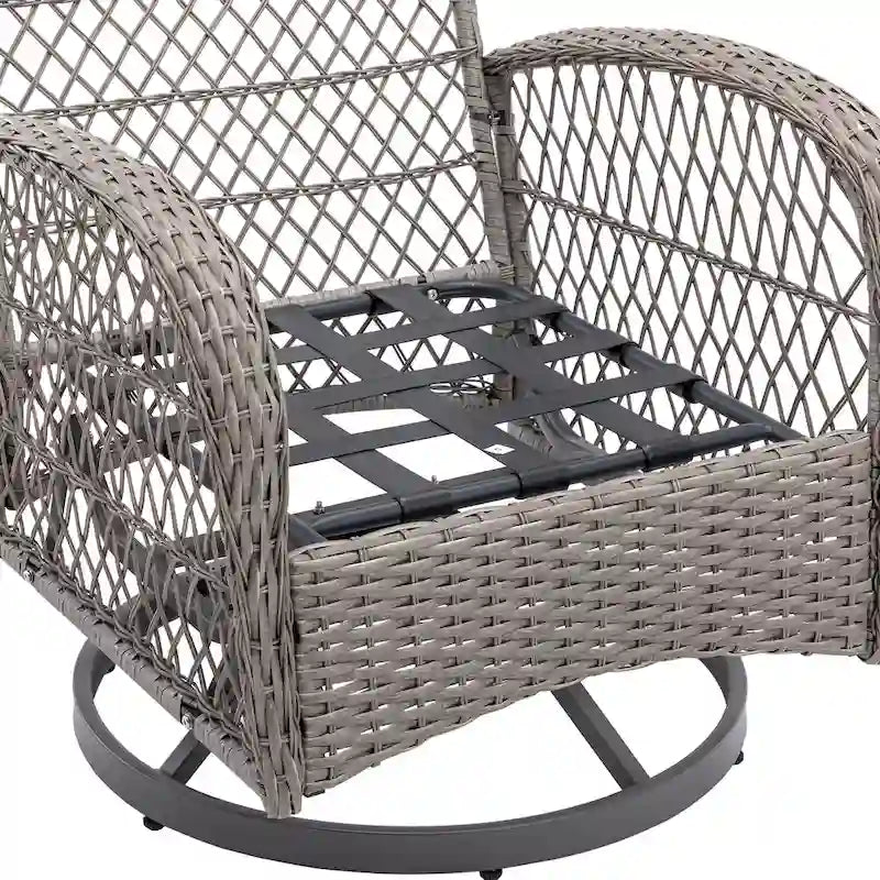 3 Pieces Outdoor Swivel Rocker Patio Chairs, 360 Degree Rocking Patio Conversation Set - image 9