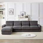 126W Large L-Shaped Corduroy Sofa with USB Charging Port - image 26