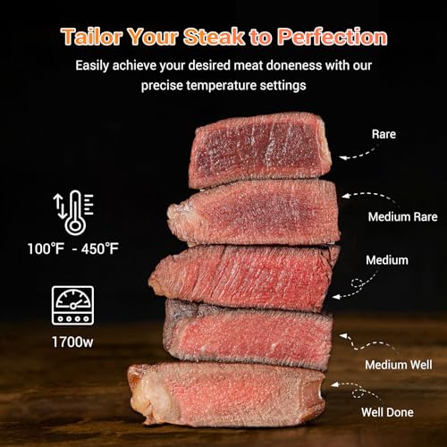 Tastee Ceramic Air Fryer, 8 in 1 Compact 5.5QT AirFryers, 450°F Digital Airfryer Dehydrator with Smart Probe, 24 Presets One touch Cooking, In app Recipes with Window, Dishwasher safe & Non stick : Home & Kitchen - image 7