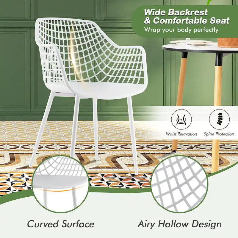 Set of 4 Modern Plastic Shell Dining Chairs with Metal Legs by Costway - image 11