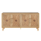 Large Floral Carved Storage Cabinet - Sideboard Buffet - image 6