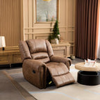 CANMOV Leather Recliner Chair, Classic and Traditional Manual Recliner Chair with Comfortable Arms and Back Single Sofa for Living Room, Nut Brown - image 58
