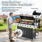 Upgraded 4 Burner BBQ Propane Gas Grill with Cast Iron Grates & Side Stove, 44,000 BTU Stainless Steel Burner Barbecue Grill for Patio, Camping, Outdoor Cooking. - image 14