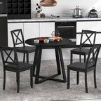 Gymax 36-Inch Round Solid Wood Dining Table for 4 with Pedestal Base - image 5