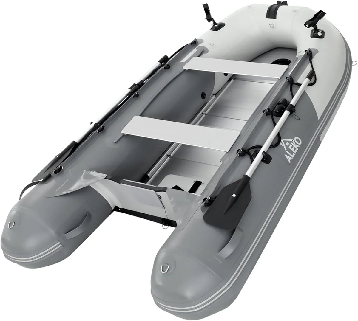 Inflatable Boat / Yacht Dinghy Tender Raft / Multi Person Fishing Boat / Aluminum Floor Oars / Fishing Rod Holders / Heavy-Duty PVC / 2024 Model / - image 11