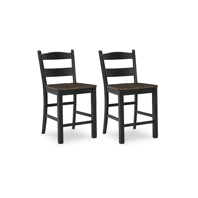 Signature Design by Ashley Valebeck Black and Brown Counter Height Barstool - Dimensions: 20W x 22D x 39H - image 2