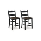 Signature Design by Ashley Valebeck Black and Brown Counter Height Barstool - Dimensions: 20W x 22D x 39H - image 2