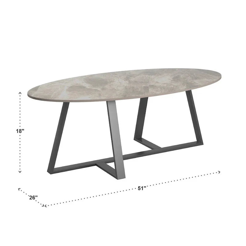 iNSPIRE Q Modern Jurmala Glossy Sintered Stone Tables with Grey Metal Base - image 8